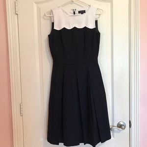 Tahari blue and white cotton dress